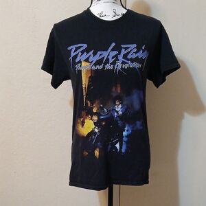 Prince Estate Purple Rain And The Revolution Black and Purple Graphic T-Shirt